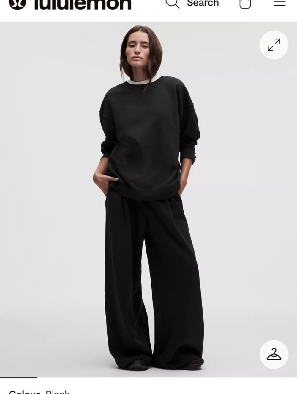 lululemon athletica Black Wide-Leg Lounge Pants